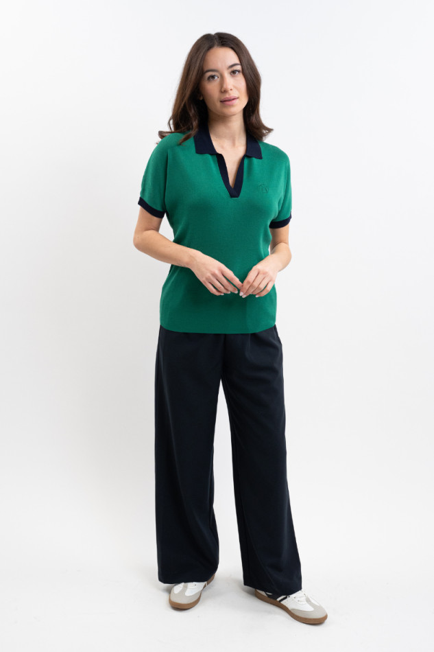 Peach Polo Damen - Emerald Green