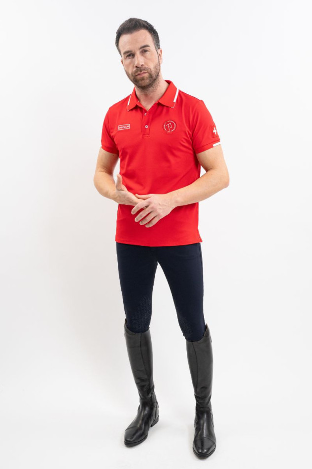 Dranse Polo Homme SWISS EQUESTRIAN FRIENDS - Rouge (Red)