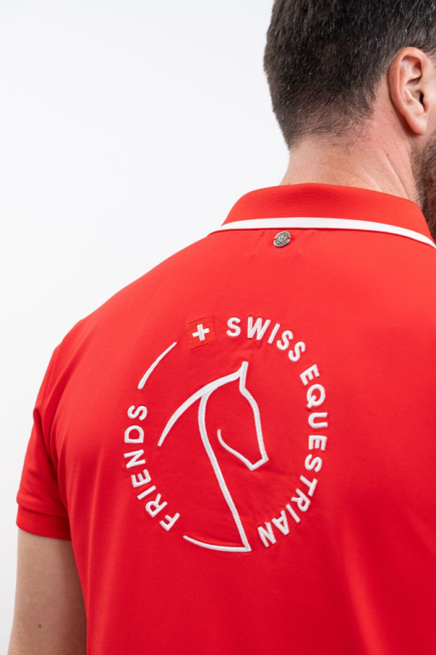 Dranse Polo Homme SWISS EQUESTRIAN FRIENDS - Rouge (Red)