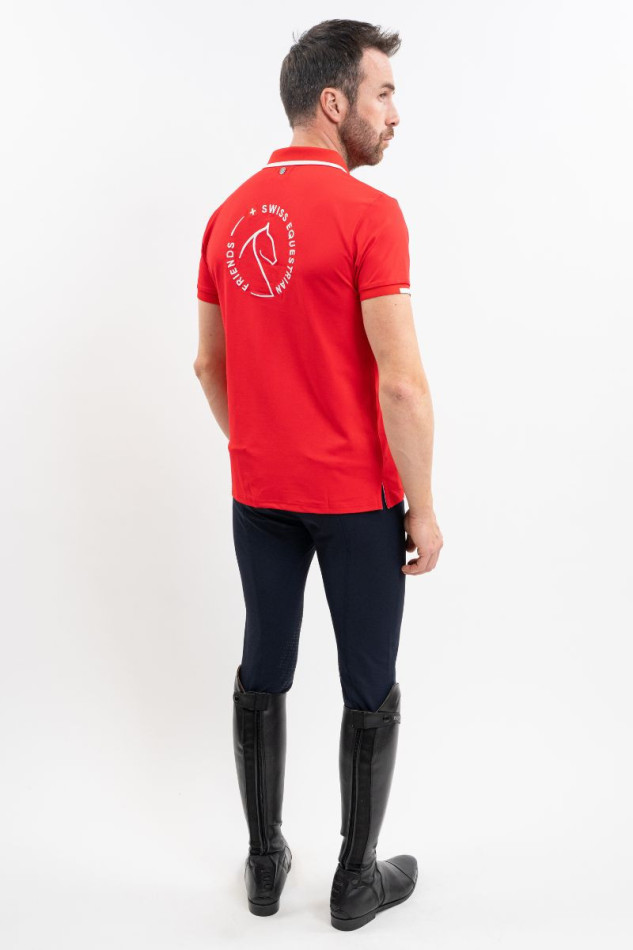 Dranse Polo Homme SWISS EQUESTRIAN FRIENDS - Rouge (Red)