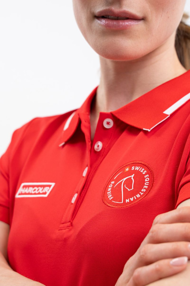Douve Polo Femme SWISS EQUESTRIAN FRIENDS - Rouge (Red)