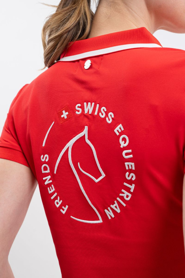 Douve Polo Femme SWISS EQUESTRIAN FRIENDS - Rouge (Red)