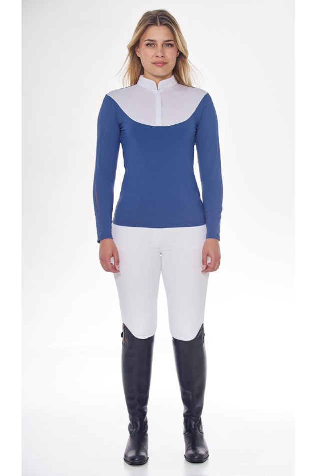 Pannie Polo de concurso ML Mulher Rider - Steel Blue Pannie Polo de concurso ML Mulher Rider - Steel Blue