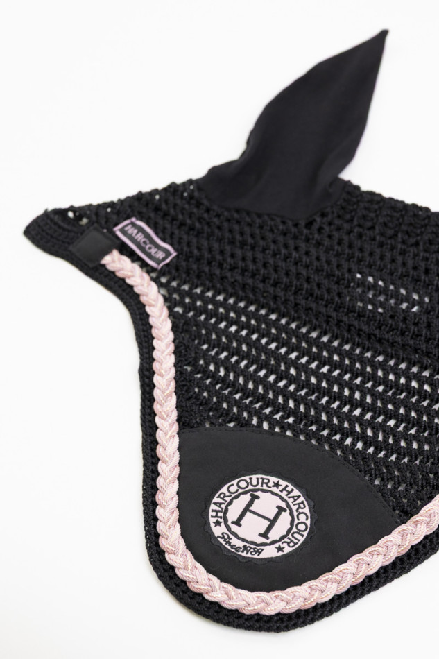 Suzette Bonnet Horse - Black/Pink