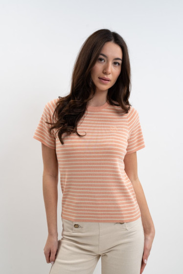 Tzimi Women's Tee-Shirt - Apricot/Linen
