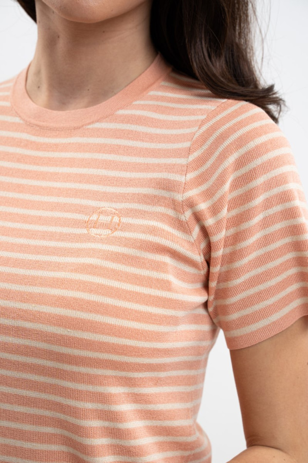 Tzimi Women's T-shirt - Apricot/Linen