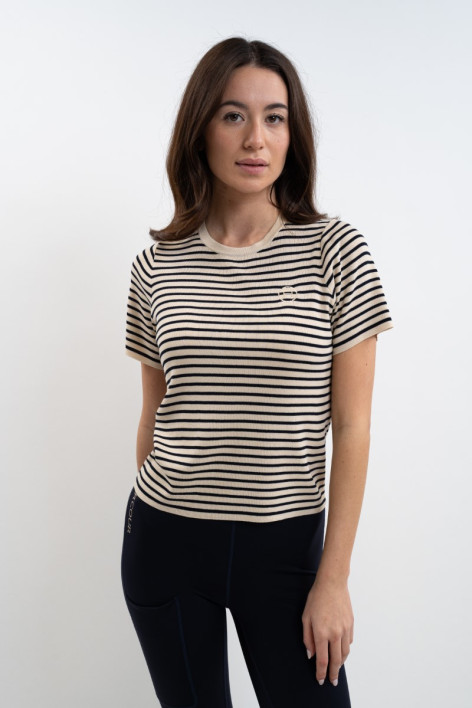 Tzimi T-shirt Dames - Linen/Navy
