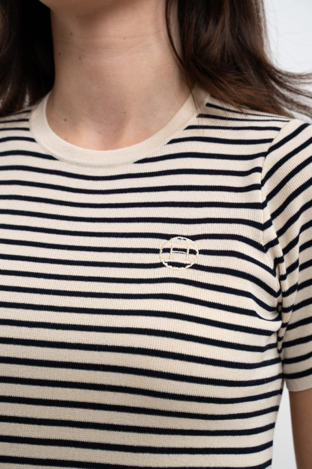 Tzimi T-shirt Dames - Linen/Navy