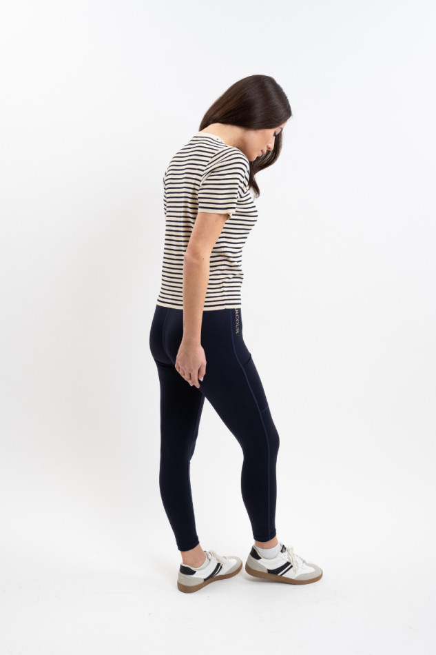 Tzimi Women's T-shirt - Linen/Navy