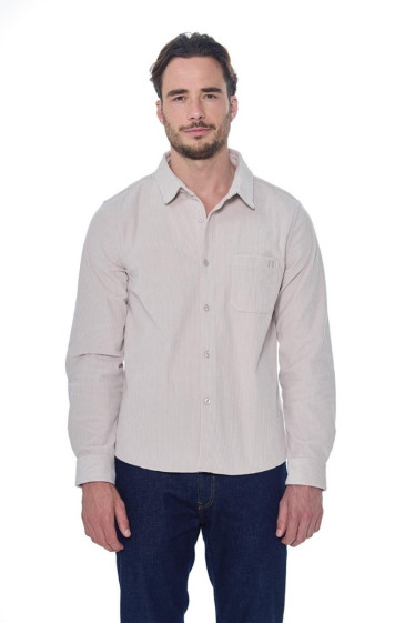 Shavi Camisa de terciopelo para hombre - Marfil