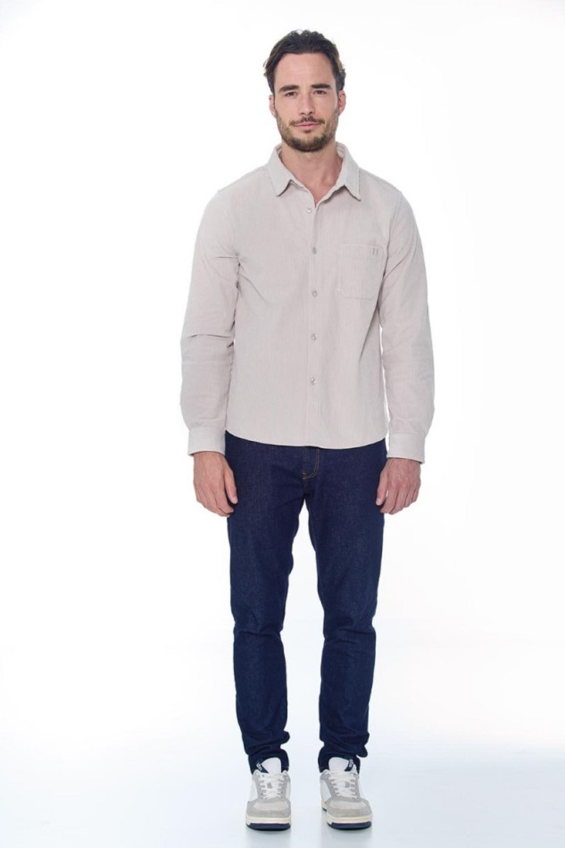 Shavi Camisa Veludo Homem - Ivoire (Ivory)