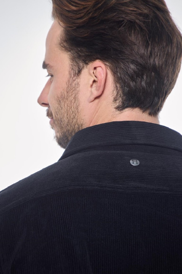 Shavi Camisa de Veludo Homem - Preto (Black) Shavi Camisa de Veludo Homem - Preto (Black)