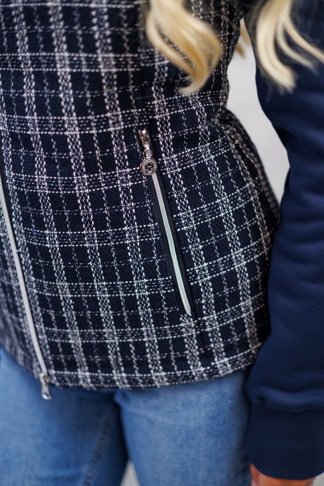 Best Of Gilet sans manches Femme Winter 23 - Tweed Navy/White Best Of Gilet sans manches Femme Winter 23 - Tweed Navy/White