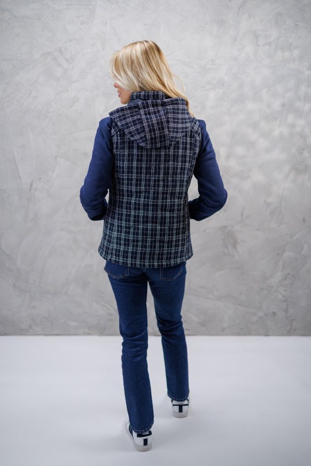 Best Of Gilet sans manches Femme Winter 23 - Tweed Navy/White Best Of Gilet sans manches Femme Winter 23 - Tweed Navy/White
