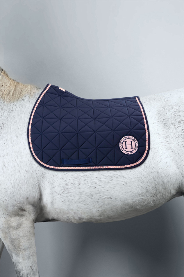 Suze Saddle Pad - Navy/Pink