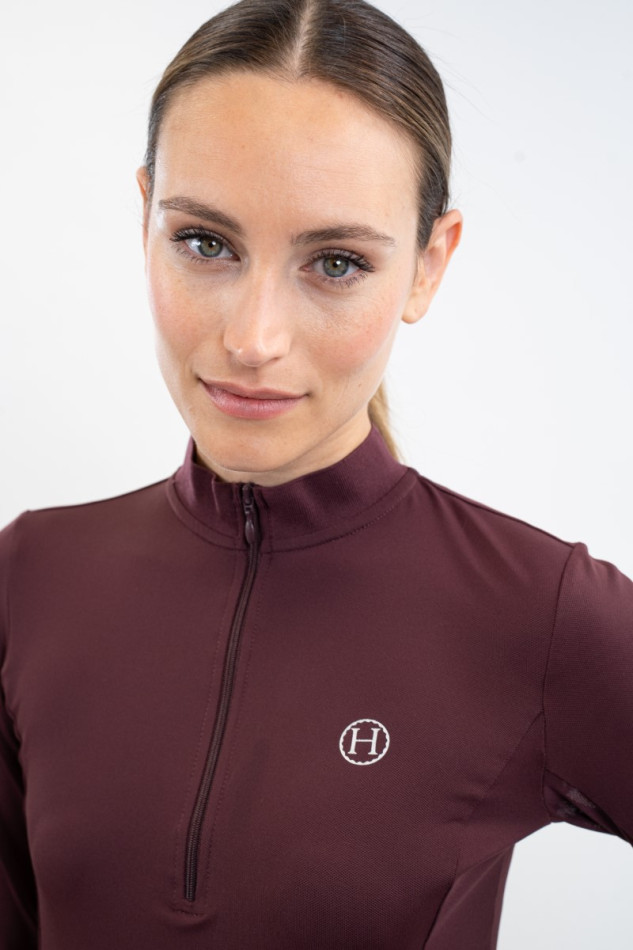 Tess Technical Polo - Aubergine