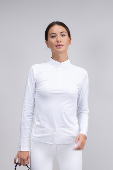 Pannie Women's Long Sleeve Competition Polo Rider - White