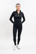 Breezi Women's Long Sleeve Polo - Black Breezi Women's Long Sleeve Polo - Black