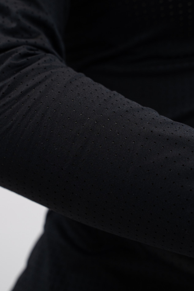 Breezi Women's Long Sleeve Polo - Black