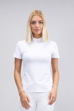 Prystie Women's Show Polo SS Rider - White Prystie Women's Show Polo SS Rider - White