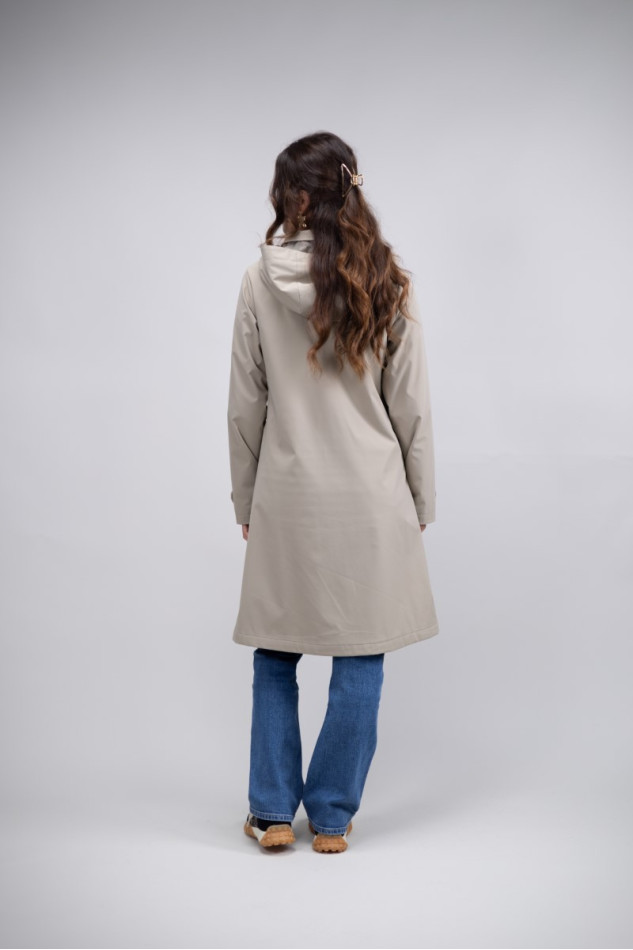 Tweeta Long Trench Coat - Beige