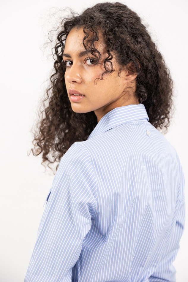 Daria Women's Casual Dress - Blue/White