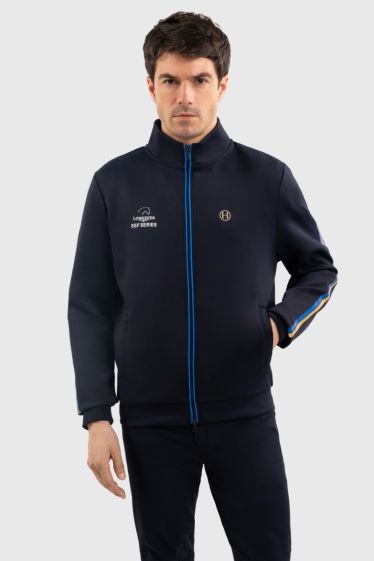 Sudadera unisex con cremallera Budapest EEFxHarcour - Azul marino