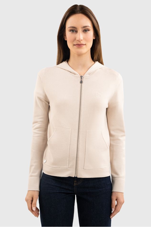 Amelie Sweat gezippt Strick - Coquillage