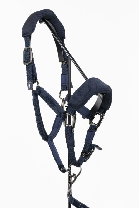 Dorai Set Ergonomisch halster in mesh en leidtouw - Marine (Navy)