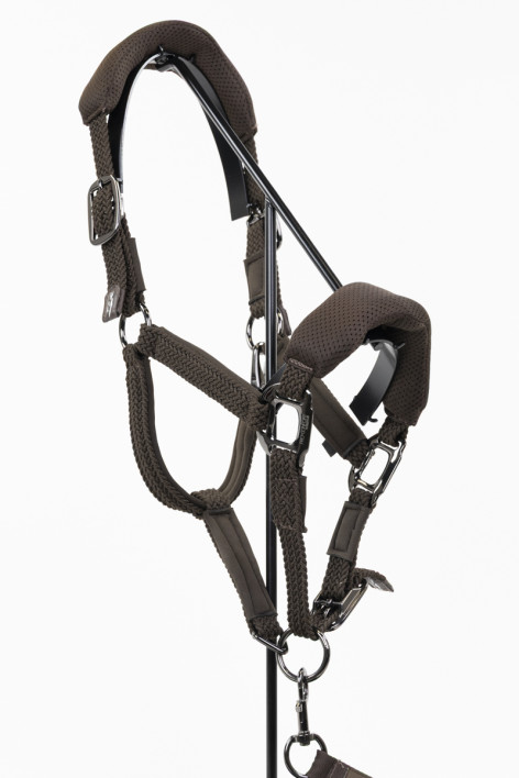 Dorai Set Ergonomisch halster in mesh en leidtouw - Bruin (Brown)
