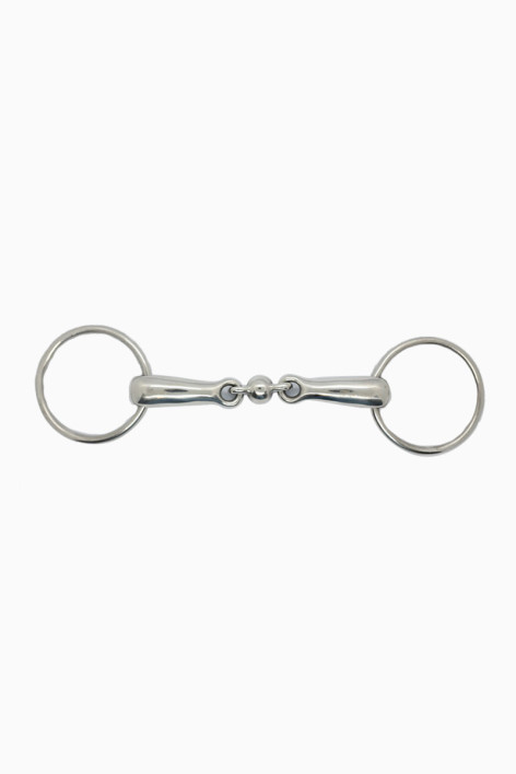 Mors simple double brisure lien boule 20mm - Inox