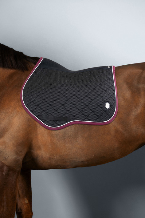 Dynamix Tapis de selle Mesh velours 3D - Noir(Black)/Burgundy