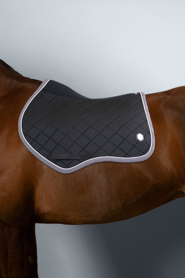 Dynamix 3D Mesh Velvet Saddle Pad - Black/Dark Grey