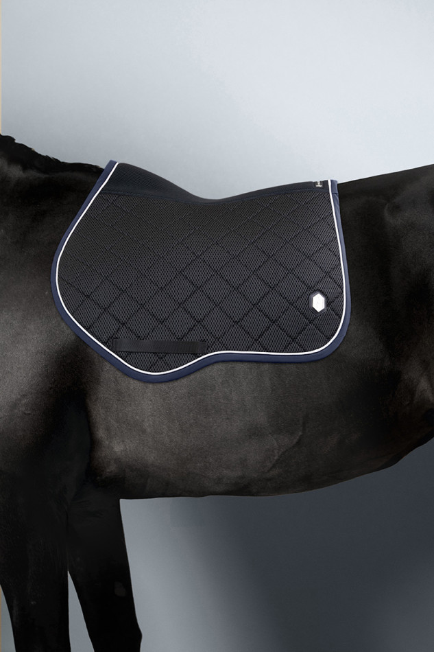 Dynamix 3D Mesh Velvet Saddle Pad - Black/Navy Dynamix 3D Mesh Velvet Saddle Pad - Black/Navy