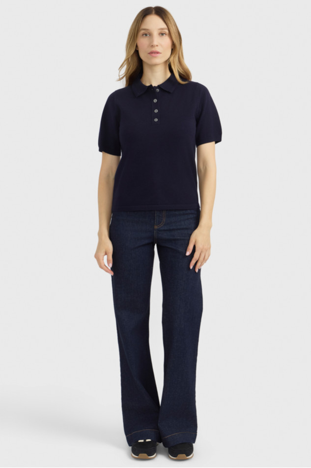 Cherry Polo Pullover - Marine