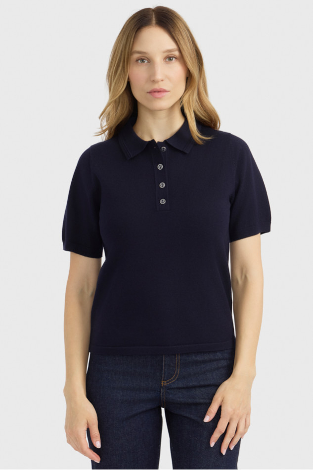 Cherry Polo Pullover - Marine