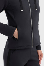 Clarianne sweat com fecho de correr - Preto Clarianne sweat com fecho de correr - Preto