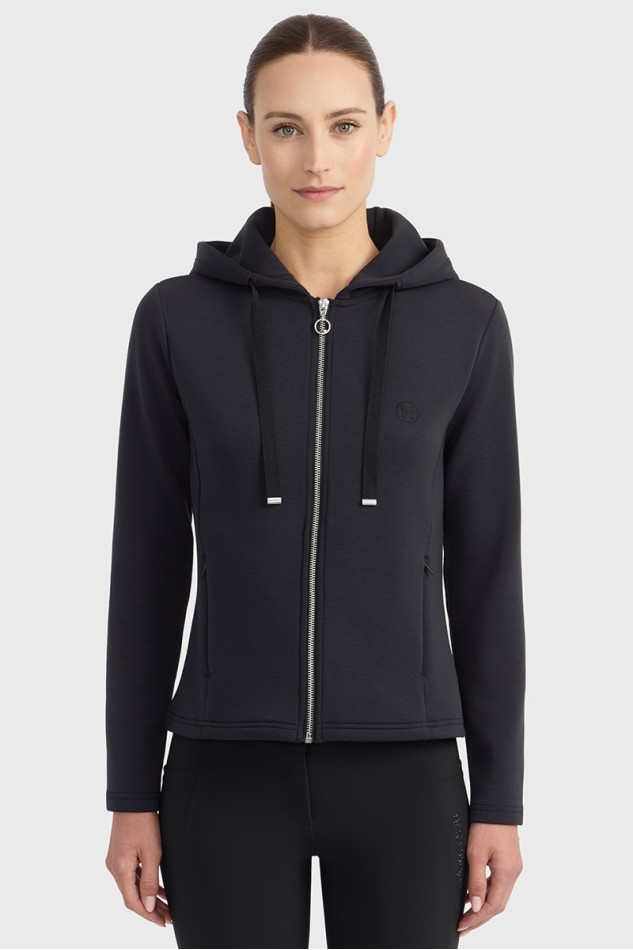 Clarianne sweat com fecho de correr - Preto Clarianne sweat com fecho de correr - Preto