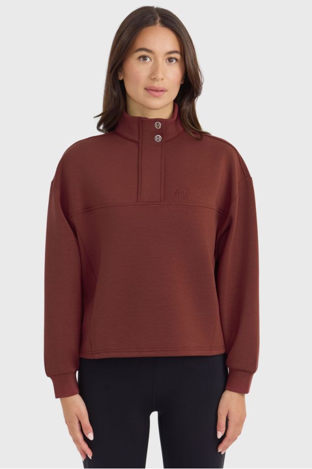 Cassandre Sweat 1/2 Zip - Vigne