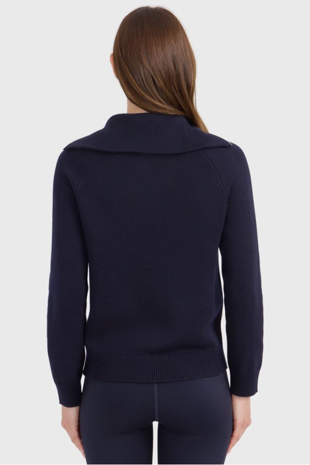 Claira Pull col montant - Marine Claira Pull col montant - Marine