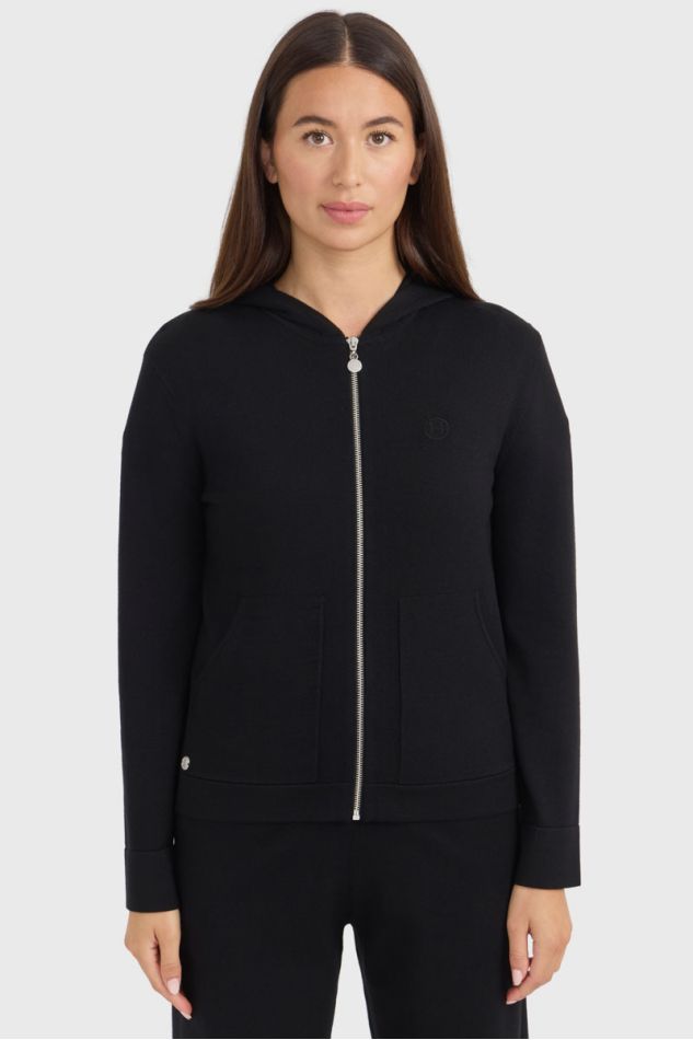 Amelie zipped knit sweater - Noir