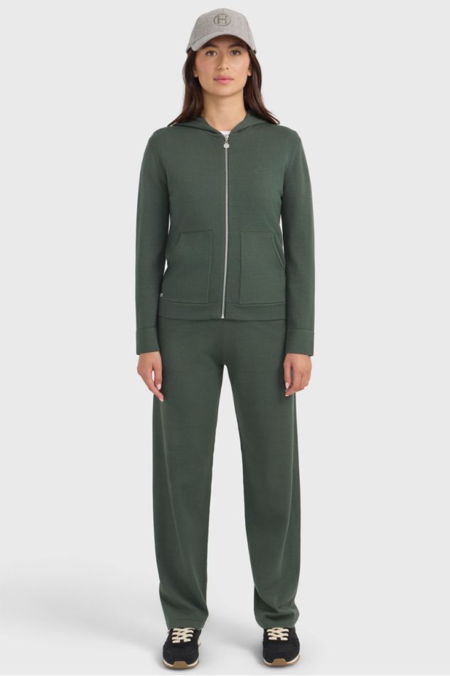 Amelie Sweat com fecho de correr em malha - Trevo Amelie Sweat com fecho de correr em malha - Trevo