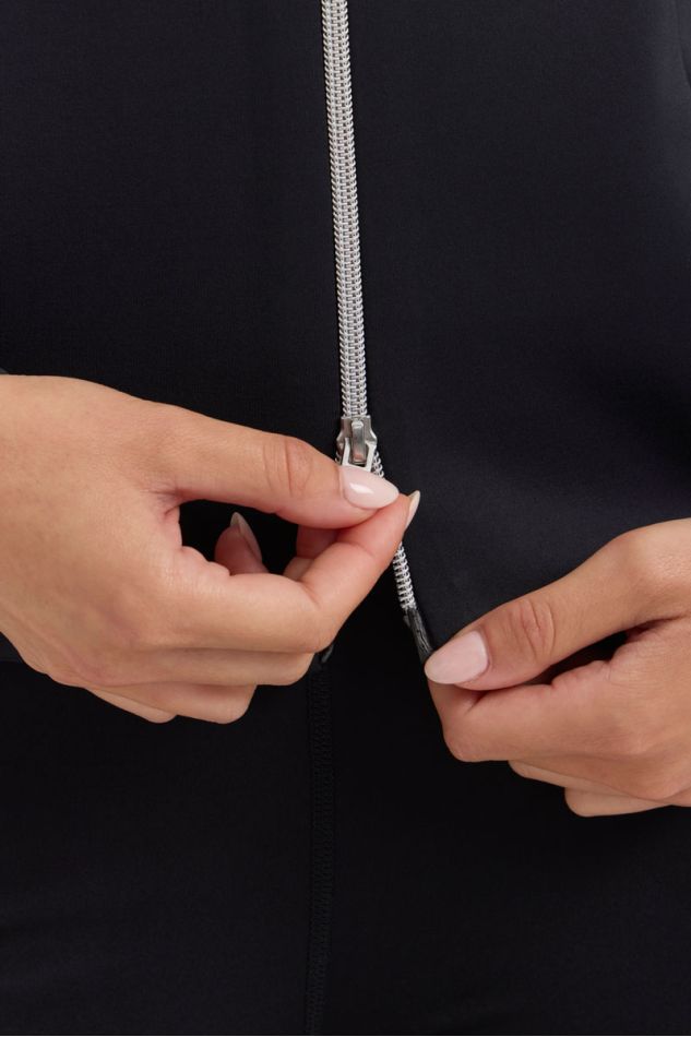 Clotilde Felpa Tecnica con Zip - Nero