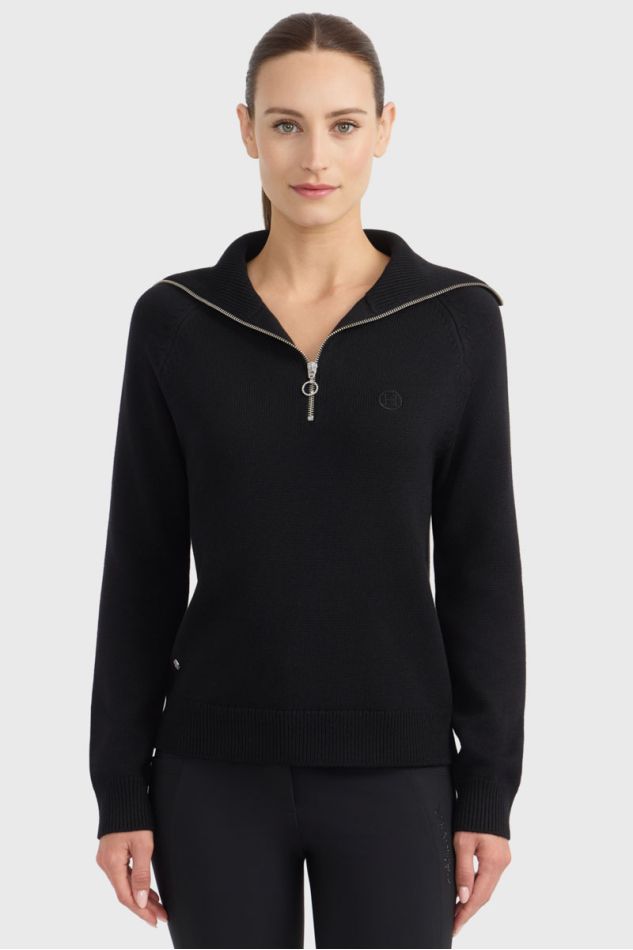 Claira jersey de cuello alto - Negro