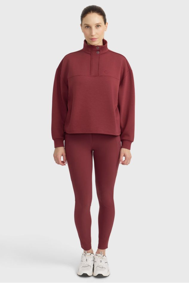 Cassandre Sweat 1/2 Zip - Vigne