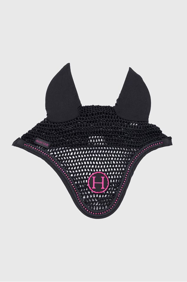 Fablir oornetje voor paarden - zwart/roze