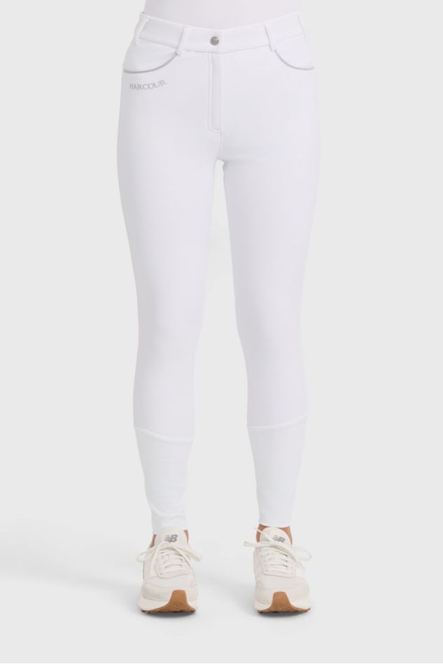 Jaipur fleece rijbroek voor dames met Fix System Grip - wit (white) Jaipur fleece rijbroek voor dames met Fix System Grip - wit (white)