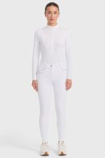 Jaipur Damen-Fleece-Reithose mit Fix-System-Grip - Weiß (Weiß) Jaipur Damen-Fleece-Reithose mit Fix-System-Grip - Weiß (Weiß)