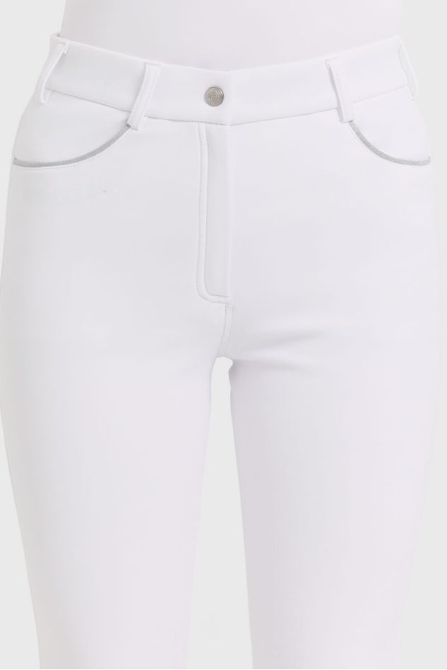 Jaipur Women's Fleece Riding Trousers with Fix System Grip - White (white)