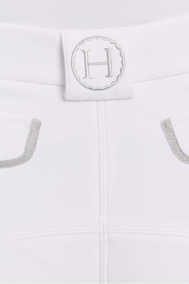Pantal&oacute;n de equitaci&oacute;n polar para mujer Jaipur con sistema de agarre Fix System - Blanco (blanco)